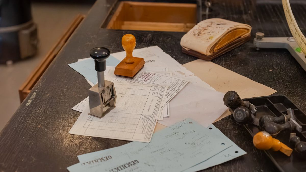 Desk with stamped documents ready for a Chinese to English NAATI translation