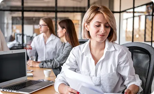 Professional translator working on certified documents